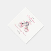 Kleine Ballerina Pink Bow Girl Babydusche Serviette (Ecke)