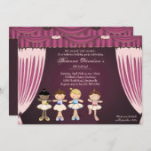 Kleine Ballerinen auf Bühne-Einladung Einladung (Vorne/Hinten)