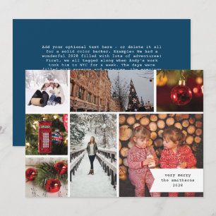 Kleine Band-Mehrfach-Foto-Weihnachtskarte Blau Feiertagskarte