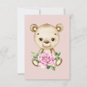 Kleine Bärenmädchen Babydusche Dankeschön Karte (Rückseite)