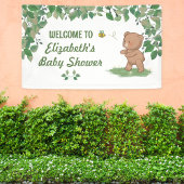 Kleine Bärennatur Babydusche Willkommen Banner