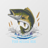 Kleine Barschartige Custom Fishing Fensteraufkleber (Blatt)