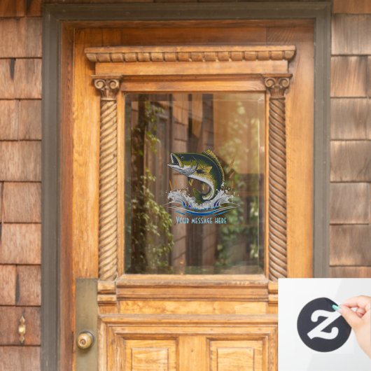Kleine Barschartige Custom Fishing Fensteraufkleber (Haustür)