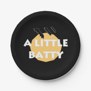 Kleine Batty-Fledermäuse und Mond Pappteller