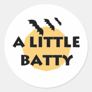 Kleine Batty-Fledermäuse und Mond Runder Aufkleber