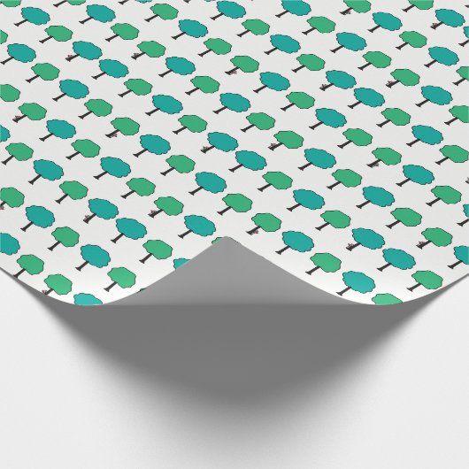 Kleine Bäume und ein verstecktes Affenbrot Geschenkpapier (Ecke)