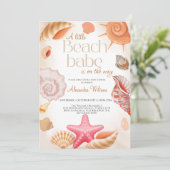 Kleine Beachvolleyball-Dusche Einladung (Stehend Vorderseite)