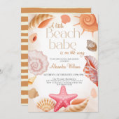 Kleine Beachvolleyball-Dusche Einladung (Vorne/Hinten)