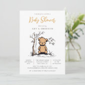 Kleine Bear-Baby-Dusche Einladung (Stehend Vorderseite)