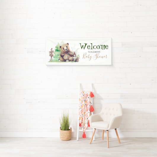 Kleine Bear Baby Dusche Willkommen Banner (Insitu)
