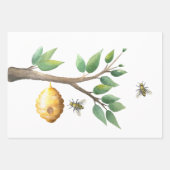 Kleine Bee Baby Dusche Packpapier Blätter (Vorderseite)