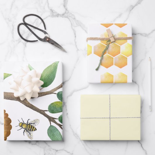 Kleine Bee Baby Dusche Packpapier Blätter (Vorderseite)