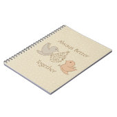 Kleine Beige Birdies bei Feeder - besser zusammen. Notizblock (Linke Seite)