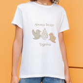 Kleine Beige Birdies bei Feeder - besser zusammen. T-Shirt
