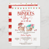 Kleine Beutel der Freude des Weihnachtsmanns, Twin Einladung (Vorne/Hinten)