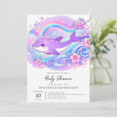 Kleine, bezaubernde Dolphin-Babydusche Einladung (Stehend Vorderseite)