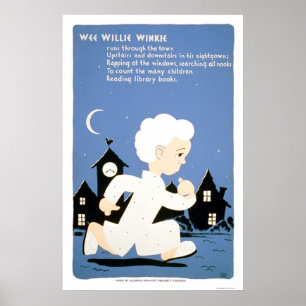 Kleine Bibliothek Willie Winkie WPA 1940 Poster