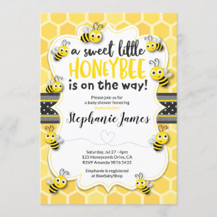 Kleine Biene auf dem Weg Bee Baby Shower Einladung