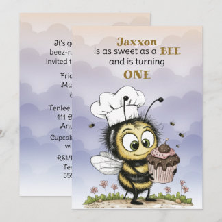Kleine Biene Baby Junge Erster Geburtstag Einladung