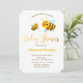 Kleine BienenBaby-Dusche Einladung (Stehend Vorderseite)