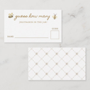 Kleine BienenBaby-Dusche schätzt wie viele Begleitkarte