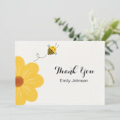 Kleine Bienengelbe Blume Kinderdusche Dankeskarte (Stehend Vorderseite)