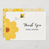 Kleine Bienengelbe Blume Kinderdusche Dankeskarte (Vorne/Hinten)