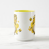Kleine Bienenzucht in Sonnenblumen Tasse (Zentrum)
