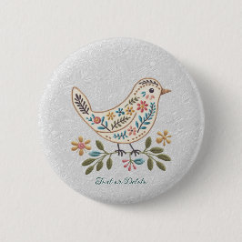 Kleine Bird-Farbige Blumentaste Button
