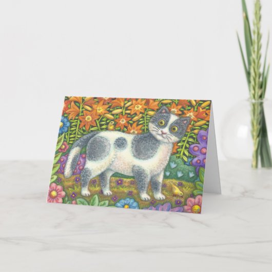 KLEINE BIRDIE SAGTE MIR, KATZE BIRTHDAKARTE PASSEN KARTE (Vorderseite)