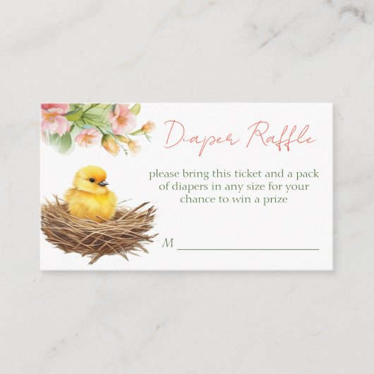 Kleine Birdie Schlüpfen bald Frühlingshafte Windel Begleitkarte (Vorderseite)