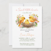Kleine Birdie Schlüpfen bald Frühlingshaube Einladung (Vorderseite)