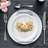 Kleine Birdie Schlüpfen bald Frühlingshaube Pappteller