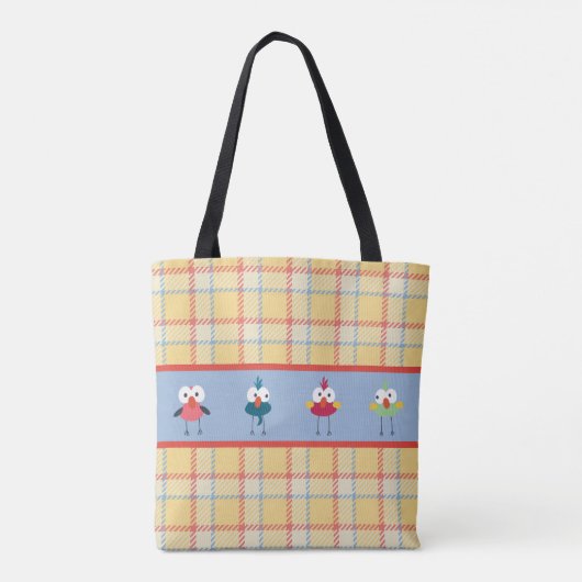Kleine Birdies Custom All-Over-Print Tote Bag Tasche (Rückseite)