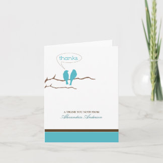 Kleine Birdies Custom Danke-Card (aqua) Dankeskarte