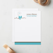 Kleine Birdies Custom Flat Mitteilungskarten (Aqua (Vorderseite/Rückseite Beispiel)