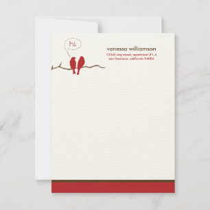 Kleine Birdies Custom Flat Mitteilungskarten (rot)