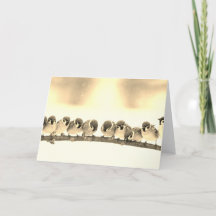 KLEINE BIRDS AUF EINER BRANCHE MIT Faltkarte