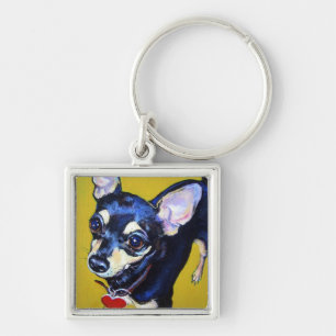 Kleine Bitty Chihuahua - Schwarzes und Schlüsselanhänger