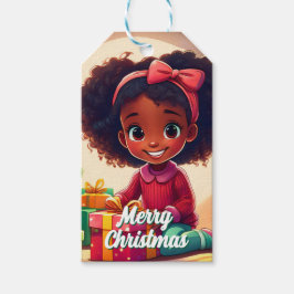 Kleine Black Girl Opening-Präsentationen Geschenkanhänger