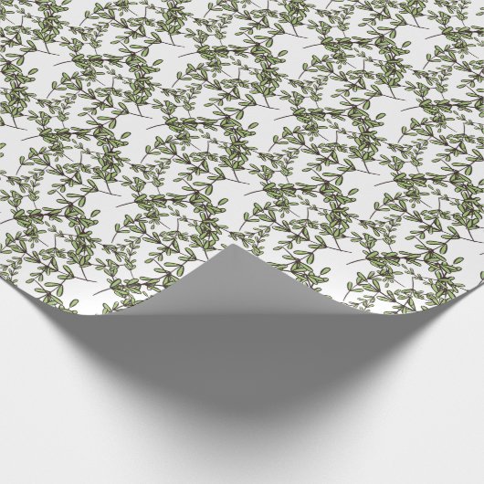 Kleine Blätter auf Twigs Botanischer Garten Geschenkpapier (Ecke)