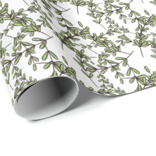 Kleine Blätter auf Twigs Botanischer Garten Geschenkpapier