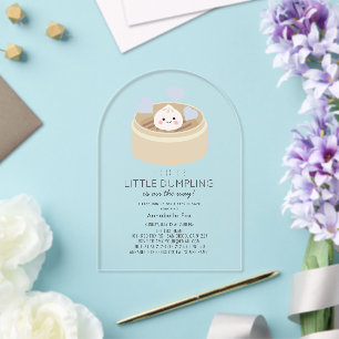 Kleine blaue Baby-Party für den kleinen Jungen Acryleinladungen