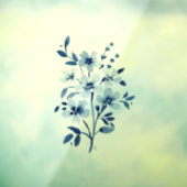 Kleine blaue Blume Fensteraufkleber (Blatt 3)