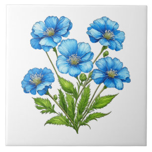 Kleine Blaue Blumen Fliese
