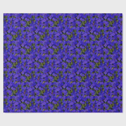 Kleine blaue Blumen Geschenkpapier (Flach)