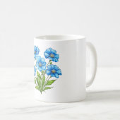 Kleine Blaue Blumen Kaffeetasse (VorderseiteRechts)