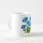 Kleine Blaue Blumen Kaffeetasse (Vorderseite Links)