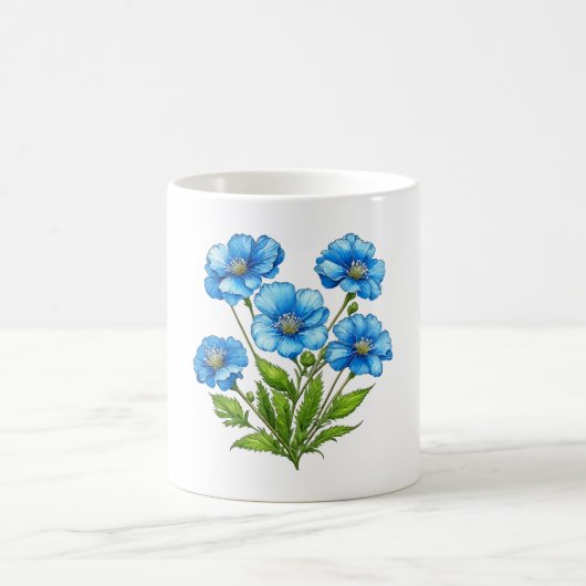 Kleine Blaue Blumen Kaffeetasse (Mittel)