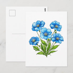 Kleine Blaue Blumen Postkarte